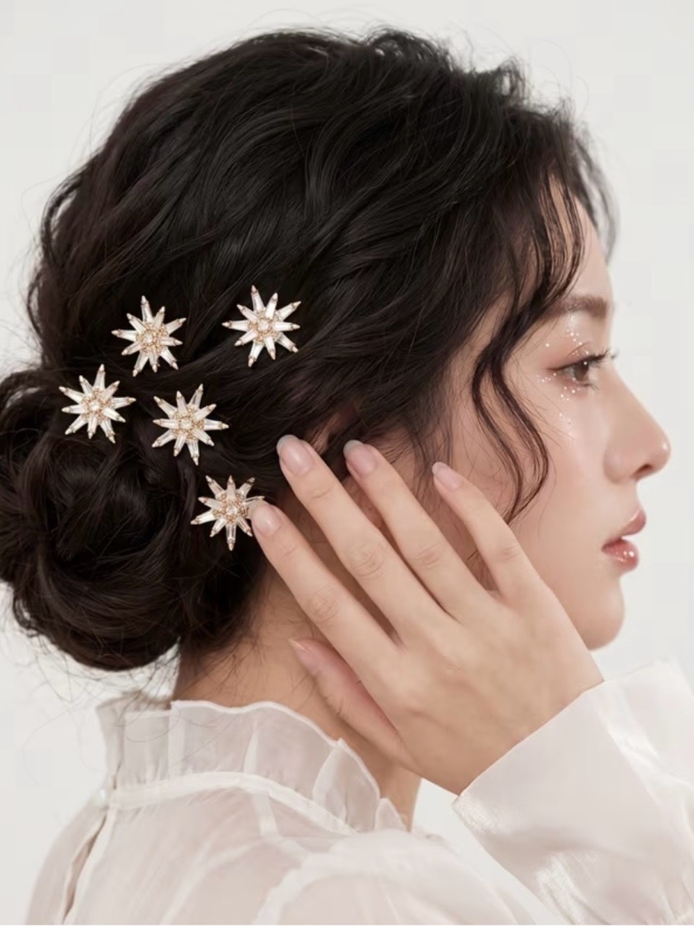 Delicate Gold Starburst Hair Pins - Set of 5